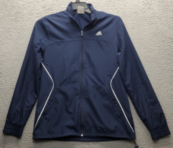 Adidas Training Jacket Womens Small Navy Mesh Lined 3 Stripes Long Sleev... - $456.88 MXN