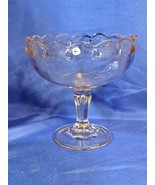 Vintage Pressed Pink Glass Nut Tidbit Mint Candy Pedestal Dish Bowl 7 1/... - £22.05 GBP