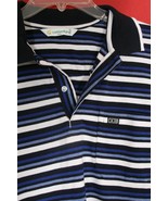 Cottonking Polo Men&#39;s XXL Blue White Black Golf Striped Shirt Left Chest... - €12,36 EUR