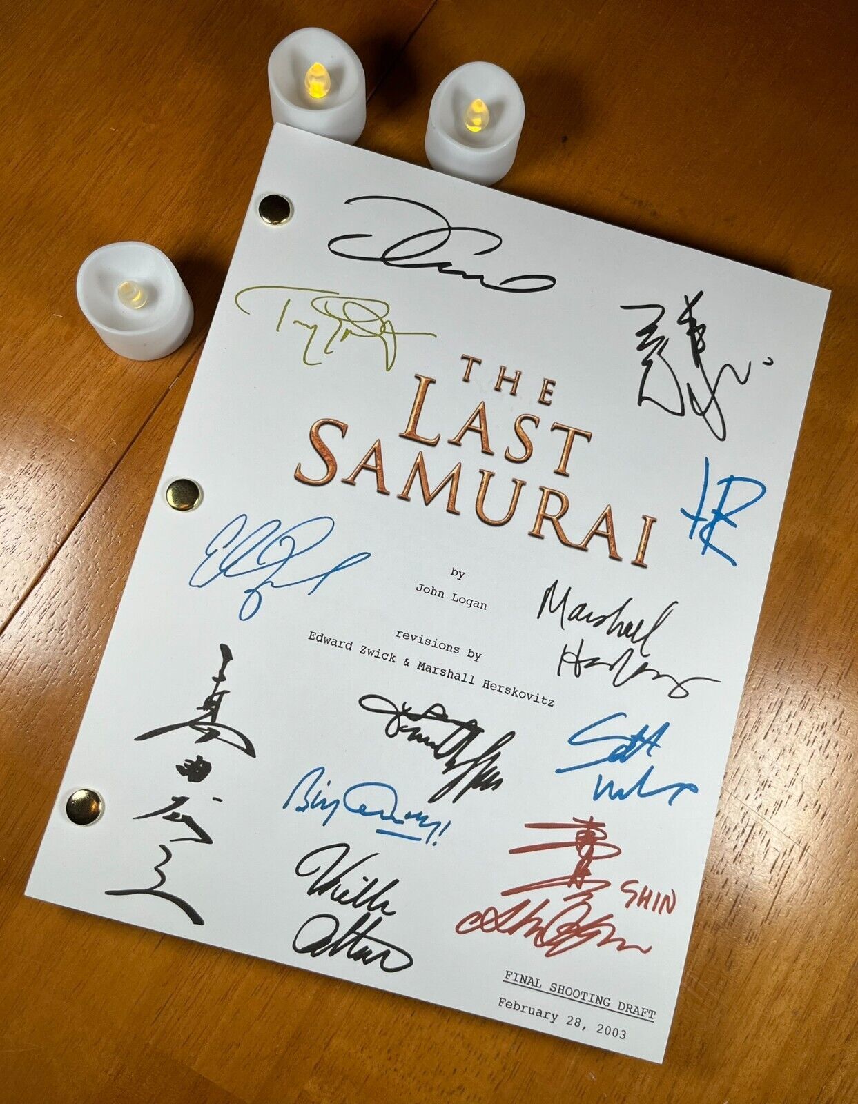 The Last Samurai Script Signed- Autograph Reprints- 149 Pages- Tom Cruise - $24.99