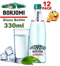 12 BOTTLES x 330ML BORJOMI Mineral Water in Glass Made in Georgia  Halal... - $55.43