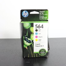 NOS HP 564 4pc Black &amp; Color Genuine Replacement Ink Cartridges Exp 9/2022 - £9.45 GBP