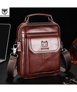 Men&#39;s Genuine Leather Shoulder Bag Multifunctional 7.9&quot; Tablet Handbag R... - $51.73 CAD
