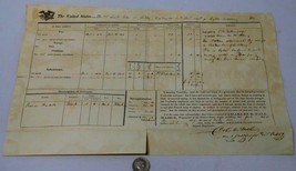 Original 1819 US Army Document Signed Paymaster Light Artillery West Point Grad - £79.12 GBP
