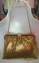 Vintage Whiting &amp; Davis Gold-tone Mesh Bag 1950&#39;s Rare - $215.82