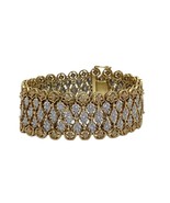 1.85 Carat Diamond Mesh Bracelet 18K Yellow and White Gold 7 Inches - $8,609.40 CAD