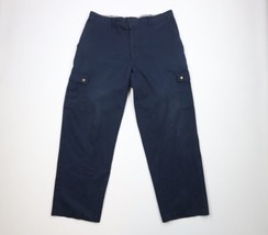Vintage 90s Streetwear Mens 38x32 Distressed Wide Leg Work Mechanic Cargo Pants - £47.03 GBP