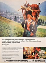 LUFTHANSA - Airlines-Vacationland Germany- Travel -1968 Vintage Print Ad!! - $12.15