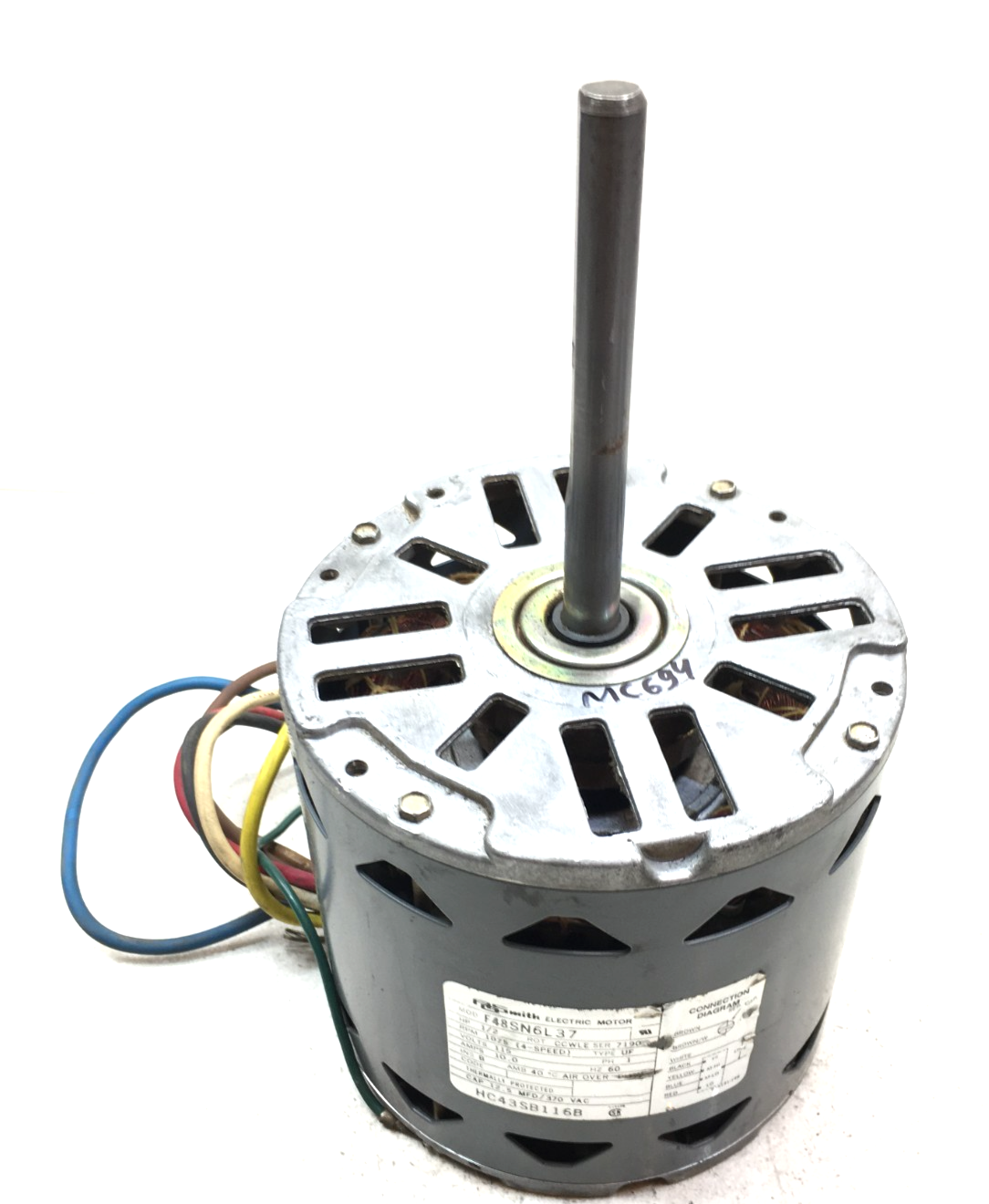 A.O. Smith F48SN6L37 Blower Motor 1/2HP 1075RPM 4SPD 115V HC43SB116B use... - $109.00