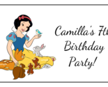 16 Large Personalized Snow White Birthday Stickers, 3.5&quot; x 2&quot;, Square, C... - $11.99