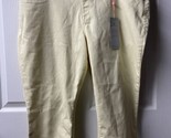 Laurie Felt Power Silky Capri Womens Size XL Yellow Designer Cropped Pants - £15.56 GBP