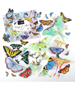 LET&#39;S RESIN Realistic Paper Butterfly Moth,46 Pcs Double-Sided Faux Butt... - £15.38 GBP