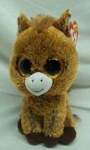 TY Beanie Boos BIG EYED HARRIET THE BROWN HORSE 6&quot; Plush STUFFED ANIMAL NEW - $14.85