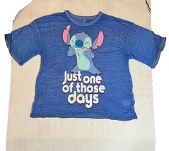Disney Stitch PJ Top S Blue “Just One of Those Days” Cozycore Lounge/Sle... - $11.99