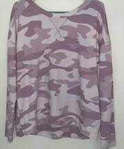 Como Vintage  Women&#39;s Long Sleeve Terry T-Shirt, Pink Camo, NEW - $14.99