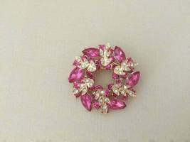 Fabulously 2.4 CTW Pink Sapphire Diamond Brooch Pin 18k Yellow Gold Finish - £107.82 GBP