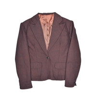 Vintage Blazer Suit Jacket Womens M Burgundy 1980s One Button Sport Coat - £22.64 GBP