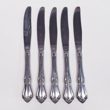 5 Vtg SSS Oneida Celebrity Floral Pattern Stainless Steel Flatware Dinner Knives - £16.49 GBP