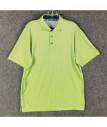 Devereux Golf Polo Shirt Men&#39;s Large Short Sleeve Green Polyester Blend - $456.77 MXN