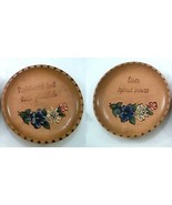 Carved Wood Hanging Plates w Sayings West Germany Married Happy Crazy Ed... - $49.49