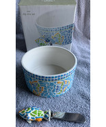 Sonoma One Dip Mix Set WITH SPREADER Mosaic Ceramic Bowl With Fish New - £11.18 GBP