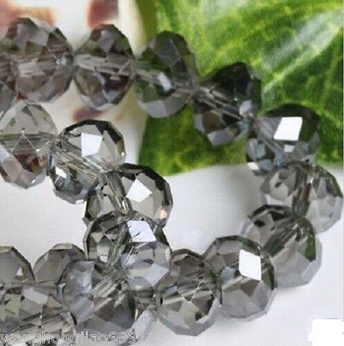 Glass Spacer Beads Gray Czech 98 pcs 4X6MM  US SELLER