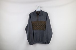 Vintage 90s Streetwear Mens Large Faded Weave Knit Collared Pullover Sweatshirt - £39.47 GBP