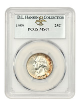1959 25c PCGS MS67 ex: D.L. Hansen - £1,827.61 GBP