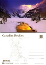 Canada Canadian Rockies Sunset Over Lake Louise Snowy Mountains Vintage Postcard - £7.37 GBP