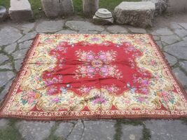 Large velvet vintage bedspread, floral high quality velvet bedspread 240... - $150.00