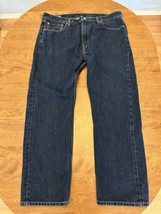 Levis 505 Jeans Mens 40X31.5 Dark Blue Denim Straight Leg Relaxed Fit St... - $20.50