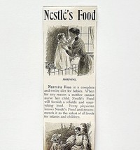 1895 Nestle&#39;s Food Tuberculosis Victorian Ephemera Advertisement 14.5 x 2.5 - $19.99