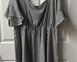 Shein Curve Striped Dress Womens Plus Size 3X Black White Striped Flutte... - £15.60 GBP