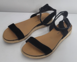 Lucky Brand Garston Womens Size 8 Shoes Black Leather Strappy Espadrille... - $29.99