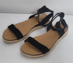 Lucky Brand Garston Womens Size 8 Shoes Black Leather Strappy Espadrille... - £24.03 GBP