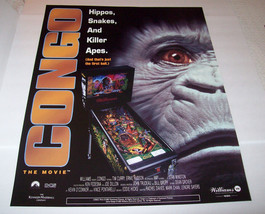 Congo Pinball Machine Game Big POSTER Ape Gorilla Wall Artwork Original NOS 28&quot; - £11.26 GBP