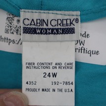 Cabin Creek Shirt Womens 24W Blue Quarter Sleeve Ruffled V Neck Pullover Blouse - £19.47 GBP