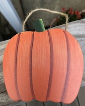 Fall Wood CH27 - Pumpkin hangs by jute  - £2.32 GBP