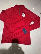 Oklahoma Sooners Hommes Rouge Oht en Relief Manches Longues 1/4 Éclair Pull - £22.89 GBP