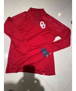 Oklahoma Sooners Hommes Rouge Oht en Relief Manches Longues 1/4 Éclair Pull - $28.96