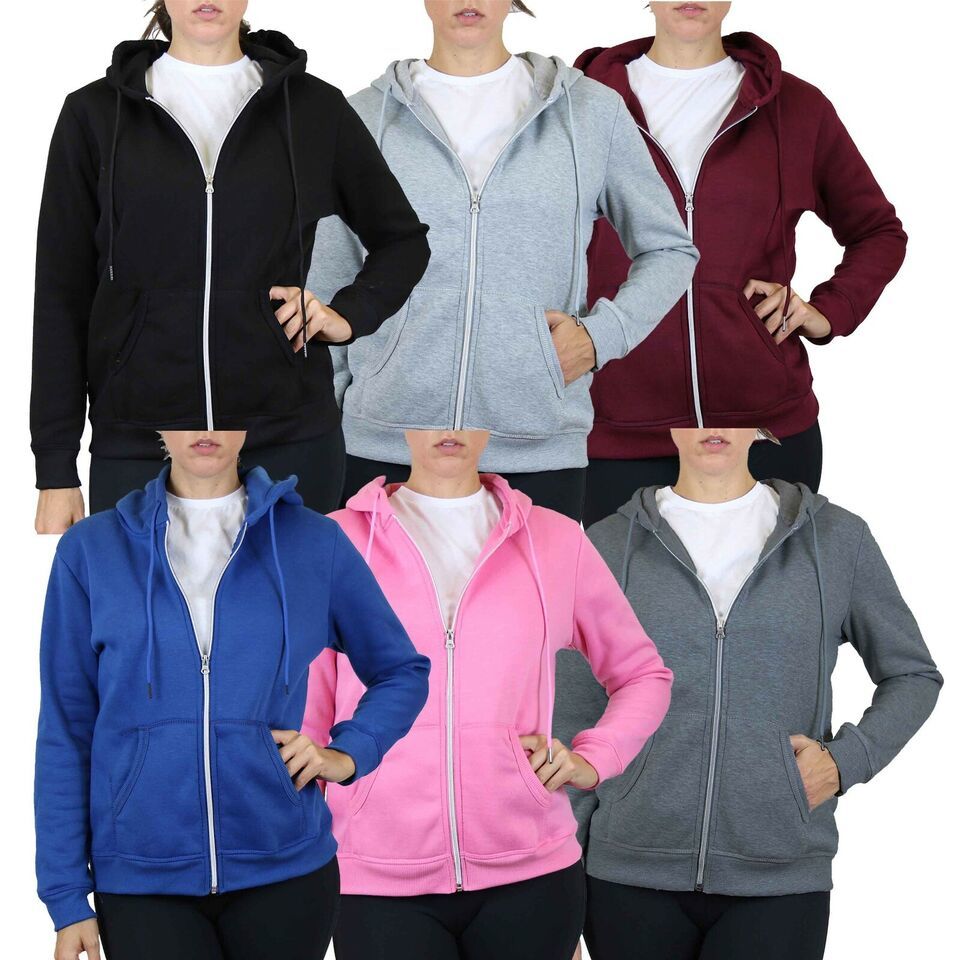 Womens Modern-Fit Fleece-Lined Zip-Up Hoodie Warm Lounge Active Dry NWT (S-3XL)
