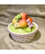 Vintage Elizabeth Arden Ceramic Fruit Cover Basket Weave Lidded Bowl (19... - $27.08 CAD