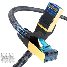 Cat 8 Ethernet Cable 100Ft, Outdoor, Indoor Nylon Braided Cat 8 Cable, H... - £54.34 GBP