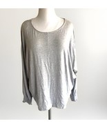 Tahari Gray Long Sleeves Crew Neck Hi-Low Pullover Tunic Knit Top Size 3X - €17,80 EUR