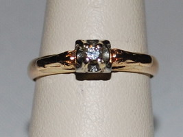 14K Yellow Gold Solitaire Natural Diamond Ring ( Size 6.75, Weight 3.8 Grams ) - £212.83 GBP