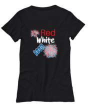Independance Day TShirt Red White Boom, Patriot, 4th July Black-W-Tee  - £16.79 GBP