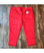 Lane Bryant Plus Size 26 Red Genius Fit Skinny Zipper Ankle Pants Jeans NWT - $480.28 MXN