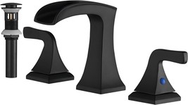 3 Hole Widespread Bathroom Faucet Two Handle 8 Inch Matte Black Bathroom, Free - £79.12 GBP