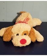 Puppy Dog Plush With Red Nose And Ribbon, Soft 13&quot; Nose To Tail Best Mad... - £7.59 GBP