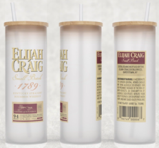 Frosted Glass Elijah Craig Small Batch Bourbon Whiskey Cup Tumbler Cup 25oz - £15.77 GBP